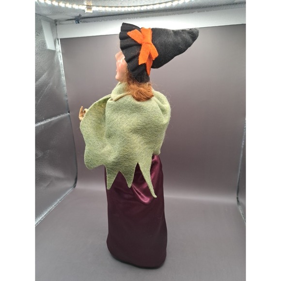 BYERS' CHOICE LTD.2011 WITCH WITH PUMPKIN Satin Dress Black Hat Artist Signed - Picture 7 of 15